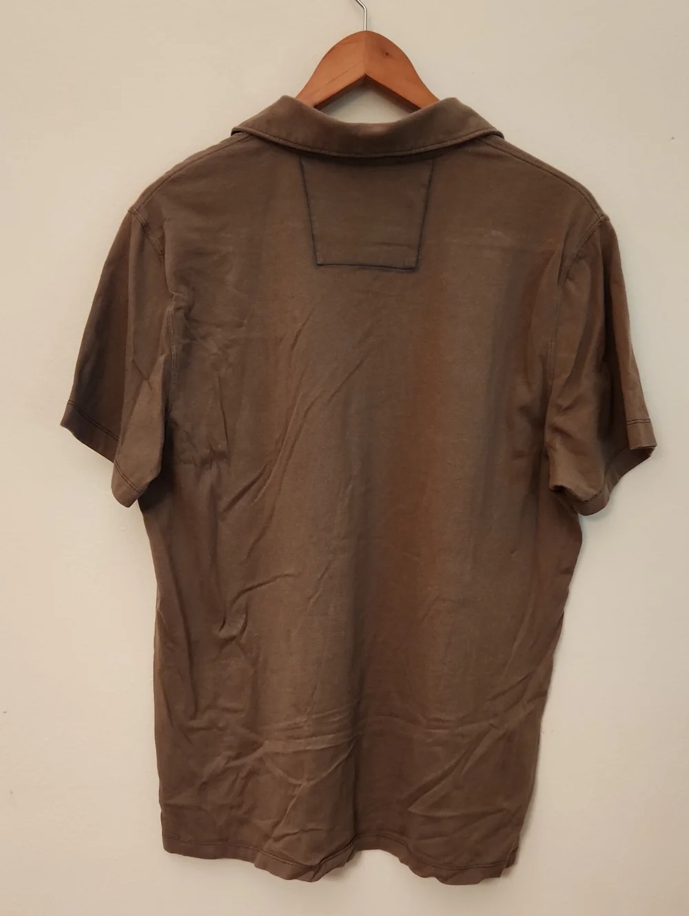 Banana Republic Men's Olive-Brown Polo Shirt